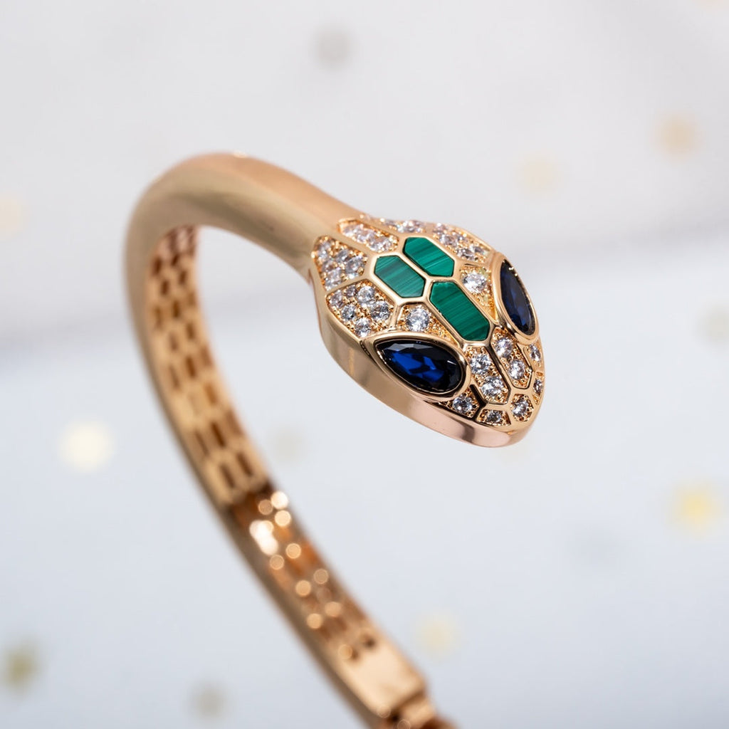 BVLGARI SERPENTI BRACELET PINK GOLD DIAMONDS OPEN
