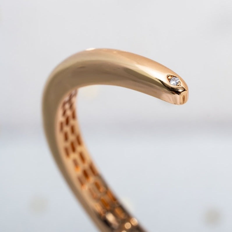 BVLGARI SERPENTI BRACELET PINK GOLD DIAMONDS OPEN