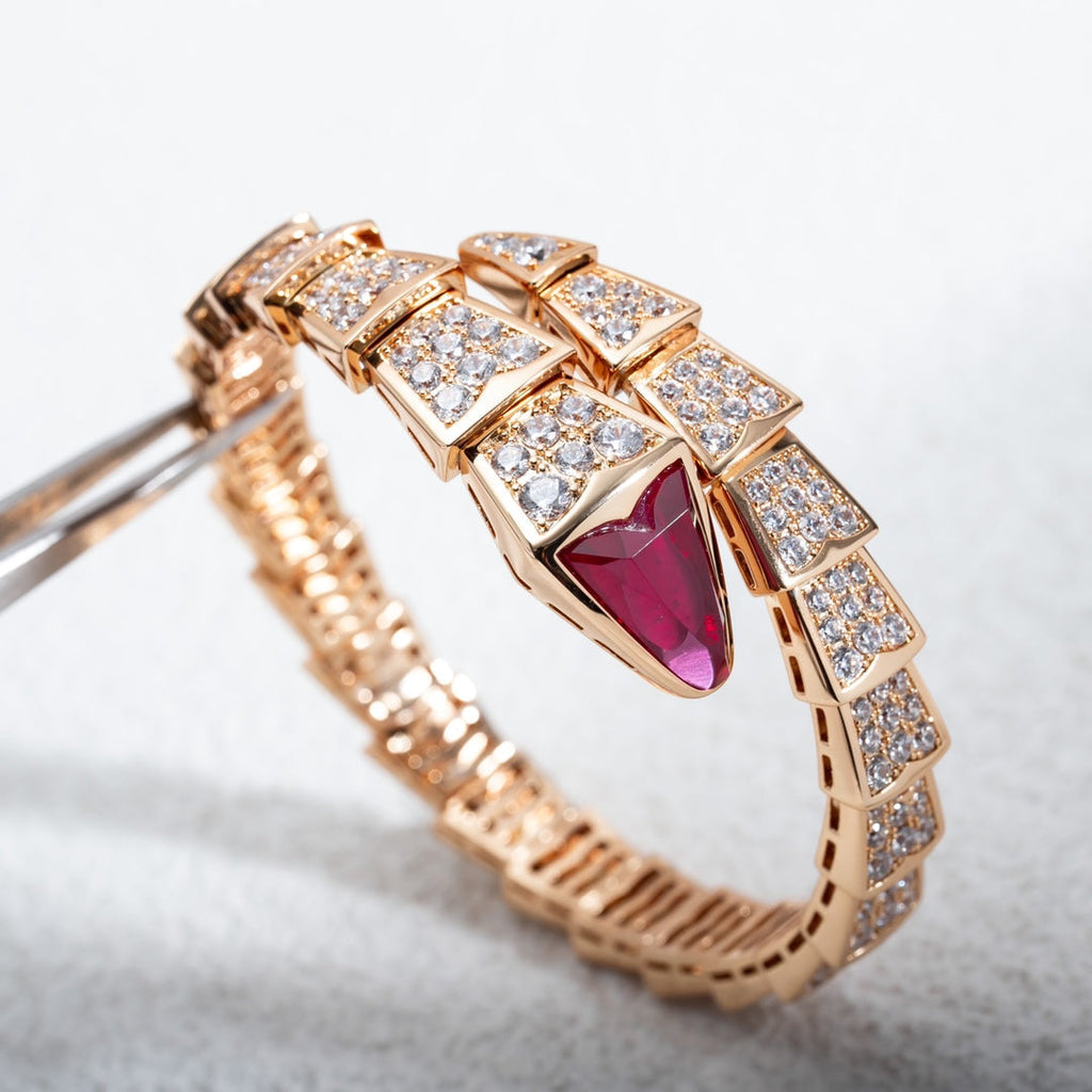 BVLGARI SERPENTI BRACELET 8MM PINK GOLD DIAMOND