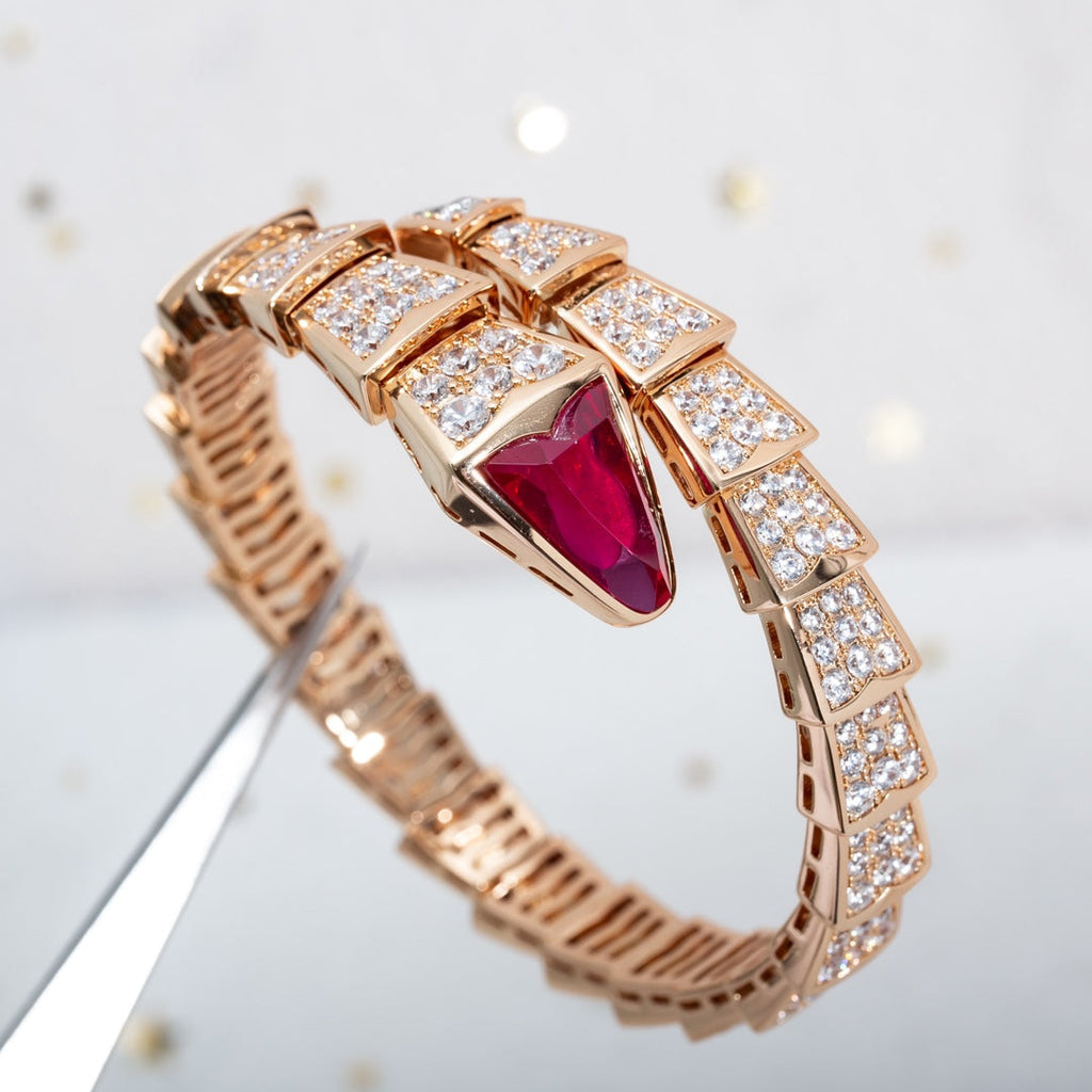 BVLGARI SERPENTI BRACELET 8MM PINK GOLD DIAMOND