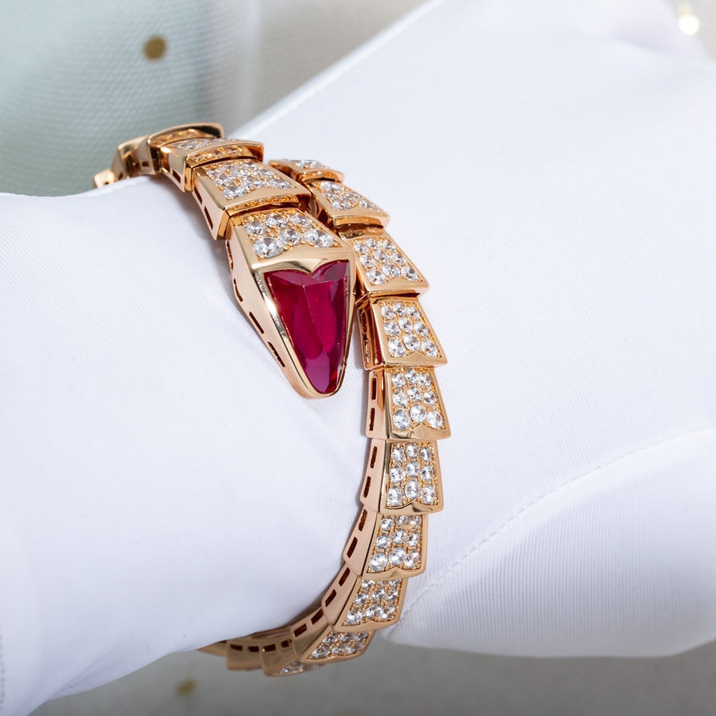 BVLGARI SERPENTI BRACELET 8MM PINK GOLD DIAMOND