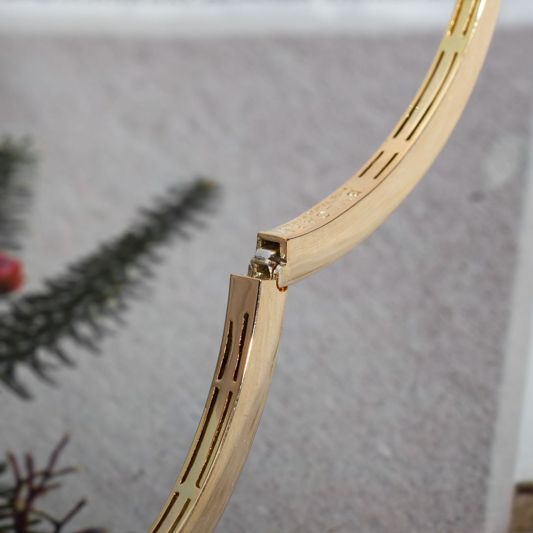 BVLGARI SERPENTI BRACELET PINK GOLD DIAMOND DOUBLE SNAKE