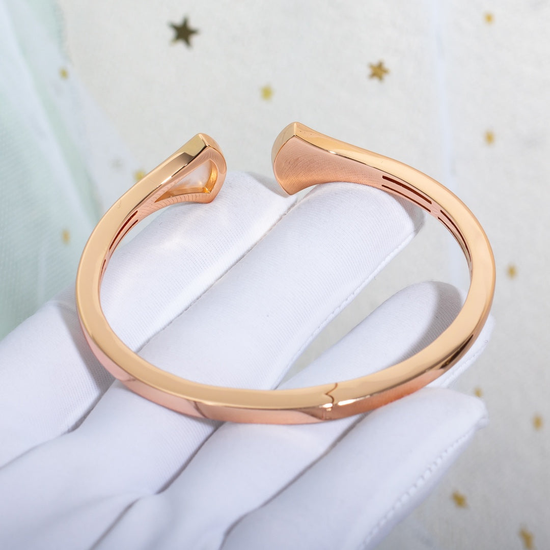 BVLGARI DREAM BRACELET OPEN PINK GOLD MOP DIAMOND