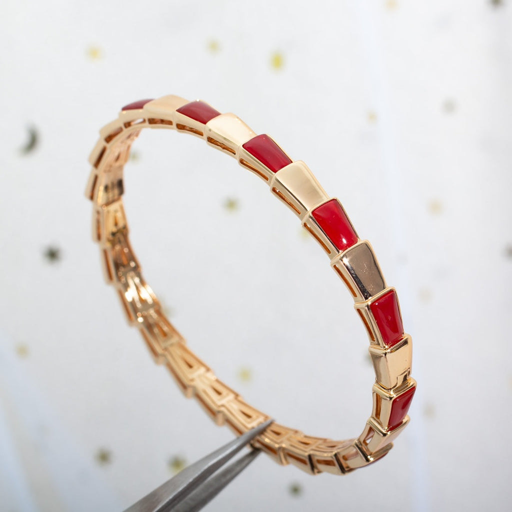 BVLGARI SERPENTI BRACELET PINK GOLD RUBELLITE