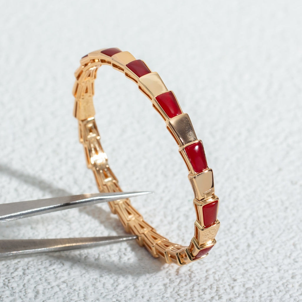 BVLGARI SERPENTI BRACELET PINK GOLD RUBELLITE