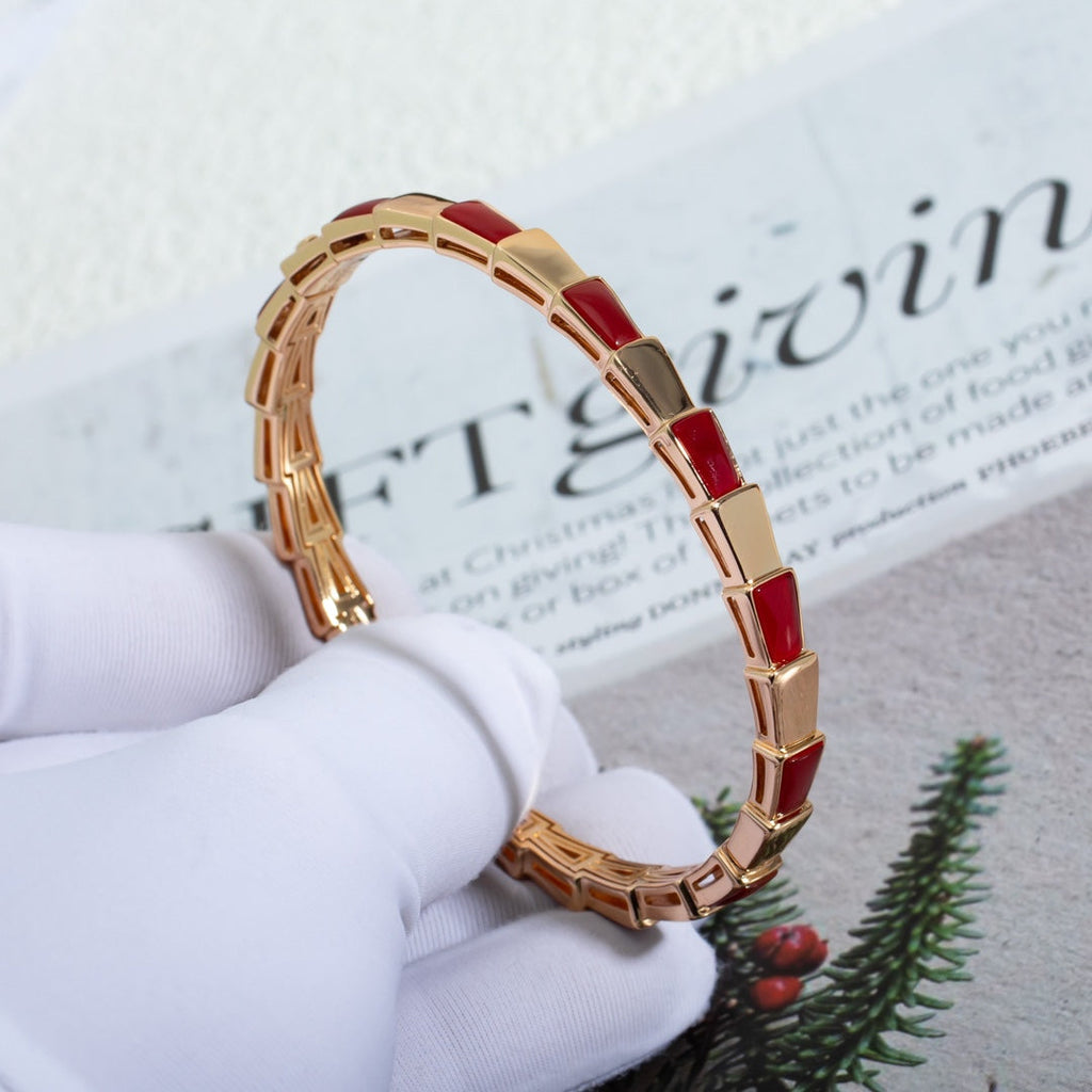 BVLGARI SERPENTI BRACELET PINK GOLD RUBELLITE