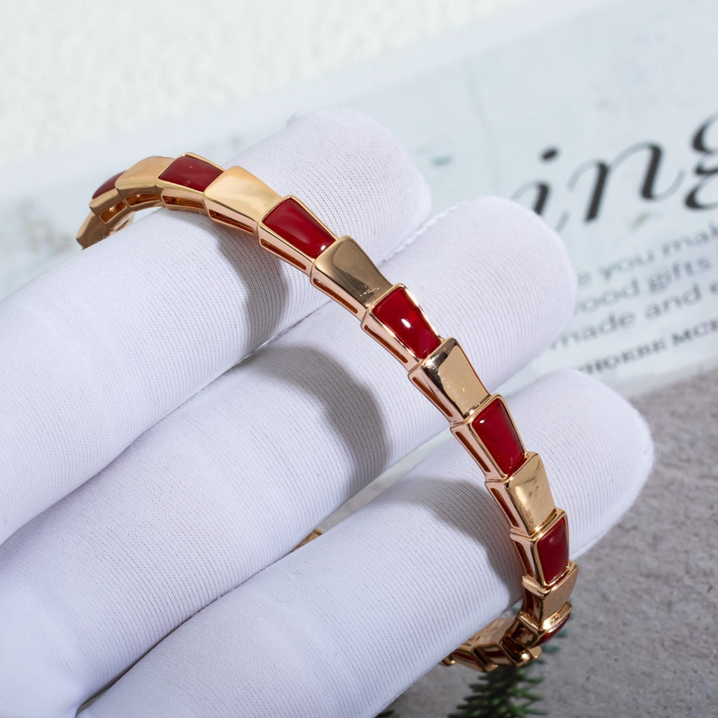 BVLGARI SERPENTI BRACELET PINK GOLD RUBELLITE