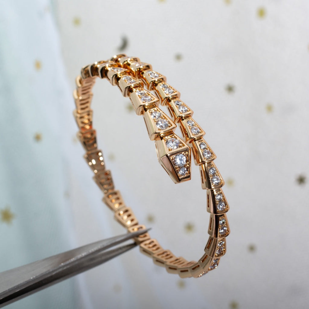 BVLGARI SERPENTI BRACELET 6.8MM PINK GOLD DIAMOND