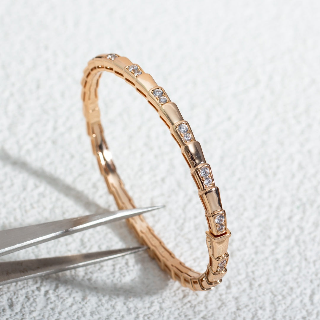 BVLGARI SERPENTI SMALL BRACELET PINK GOLD DIAMOND