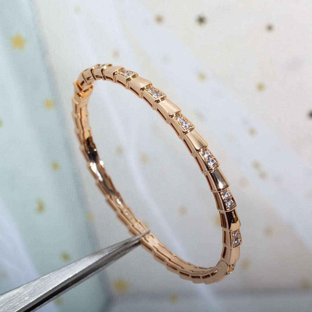 BVLGARI SERPENTI SMALL BRACELET PINK GOLD DIAMOND