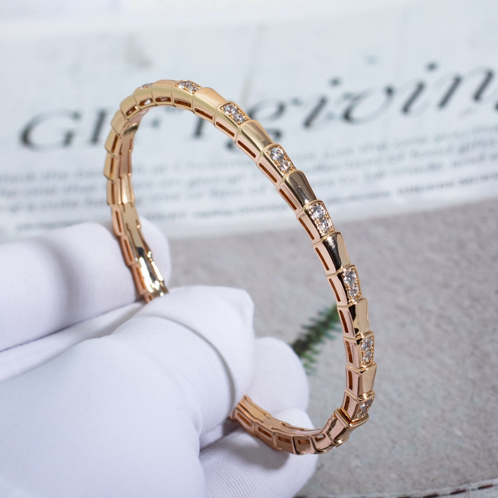 BVLGARI SERPENTI SMALL BRACELET PINK GOLD DIAMOND
