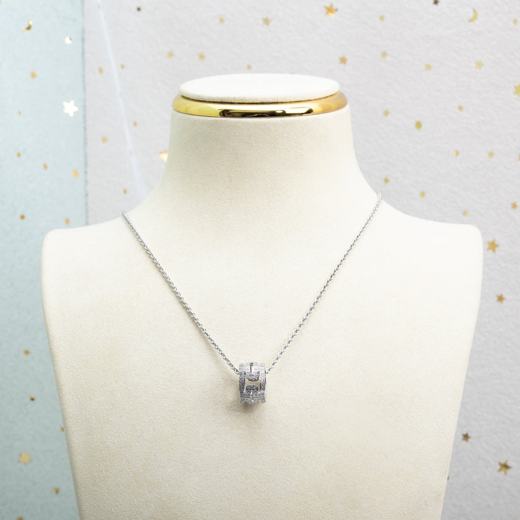 BVLGARI PARENTESI NECKLACE SILVER DIAMOND