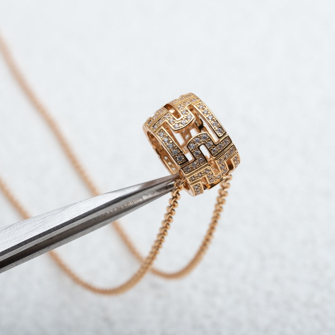 BVLGARI PARENTESI NECKLACE PINK GOLD DIAMOND