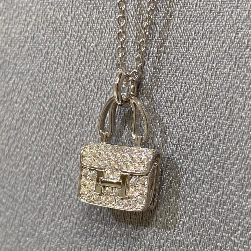 HERMES CONSTANCE PEDANT DIAMOND NECKLACE