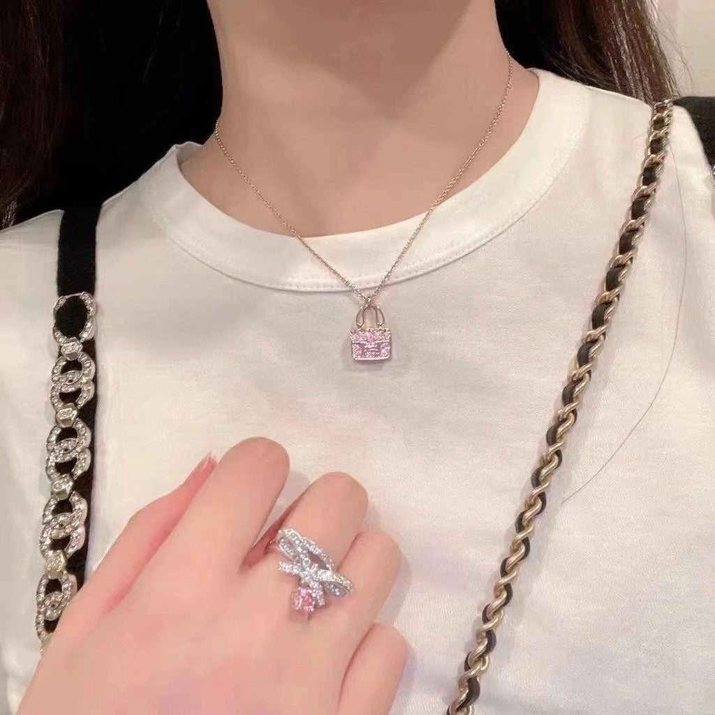 HERMES CONSTANCE PEDANT PURPLE DIAMOND NECKLACE