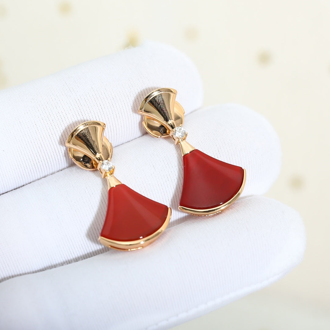 BVLGARI DREAM Carnelian PINK GOLD EARRINGS