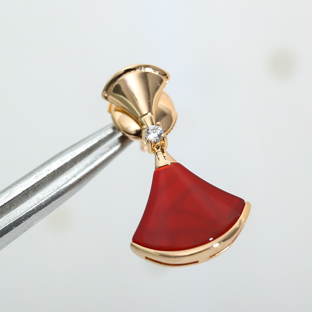BVLGARI DREAM Carnelian PINK GOLD EARRINGS