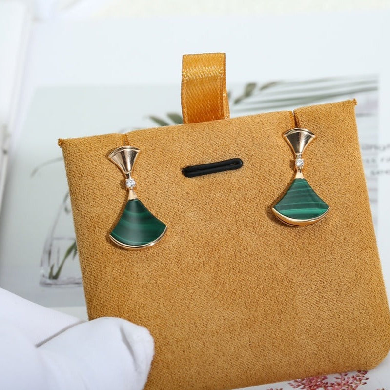 BVLGARI DREAM MALACHITE PINK GOLD EARRINGS