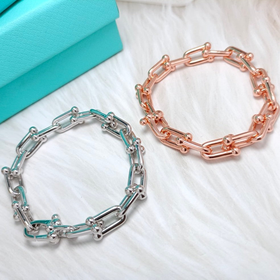 TIFFANY HARDWEAR BRACELET PINK GOLD AND SILVER