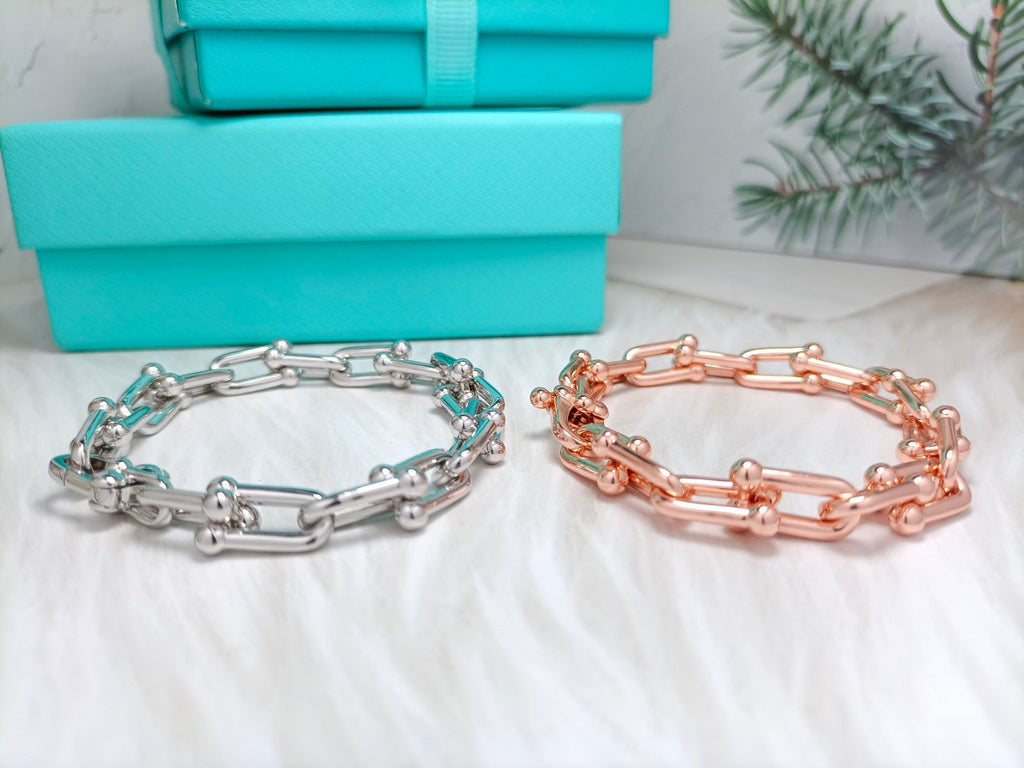 TIFFANY HARDWEAR BRACELET PINK GOLD AND SILVER