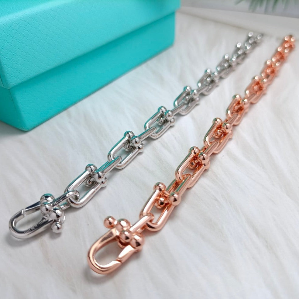 TIFFANY HARDWEAR BRACELET PINK GOLD AND SILVER