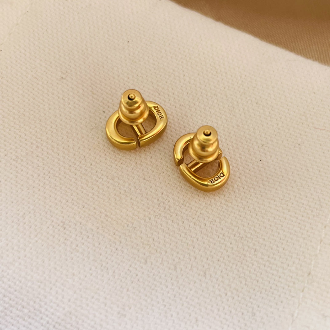 DIOR PETIT CD STUD EARRINGS GOLD