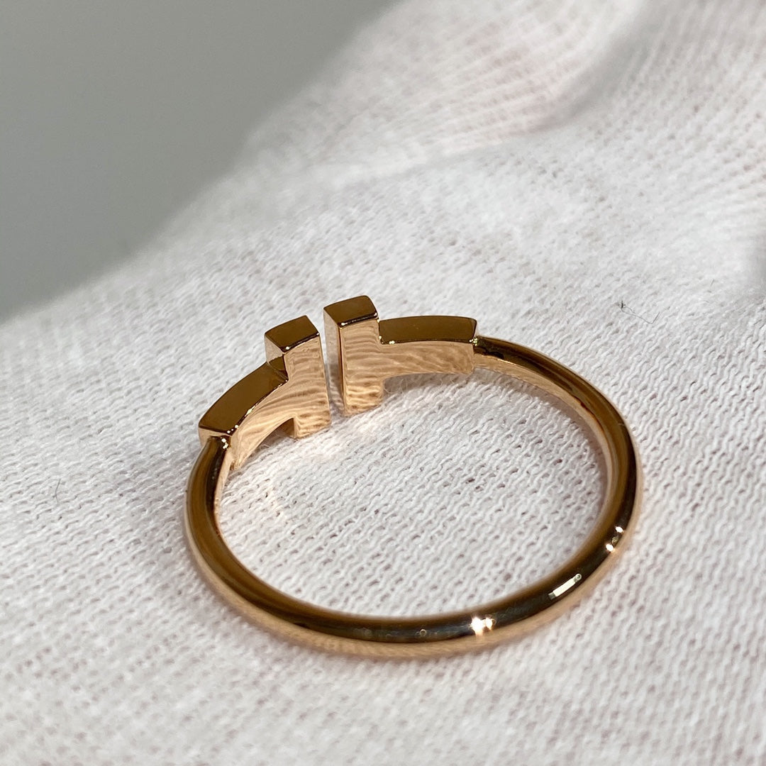 TIFFANY T WIRE RING DIAMOND PINK GOLD