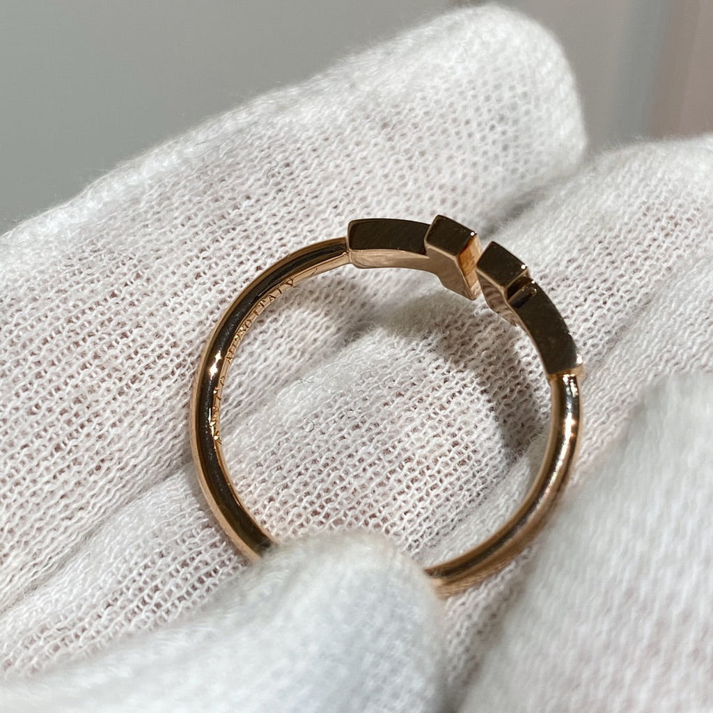 TIFFANY T WIRE RING DIAMOND PINK GOLD