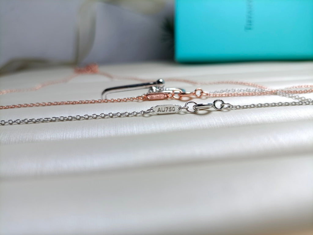 TIFFANY HARDWEAR DROP DOUBLE LINK PEDANT NECKLACE