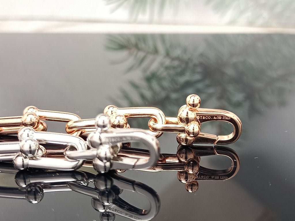 TIFFANY HARDWEAR BRACELET PINK GOLD AND SILVER DIAMOND