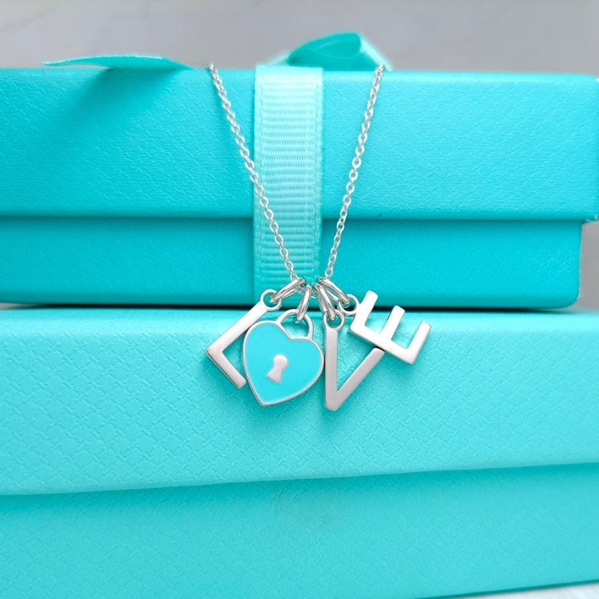 TIFFANY LOVE TEXT PEDANT NECKLACE