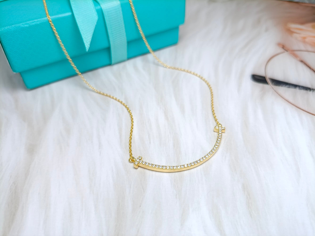 TIFFANY BIG SMILE PEDANT DIAMOND NECKLACE