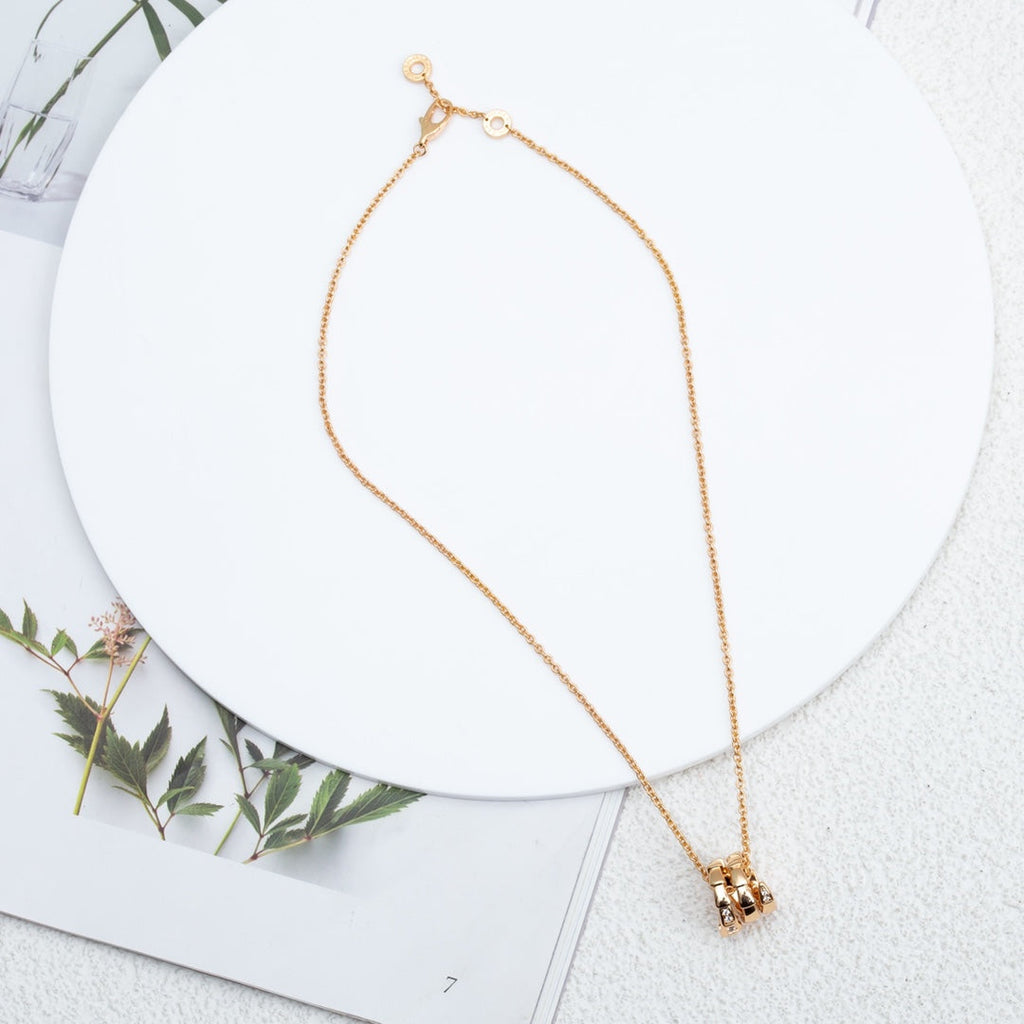BVLGARI SERPENTI PINK GOLD NECKLACE DIAMOND
