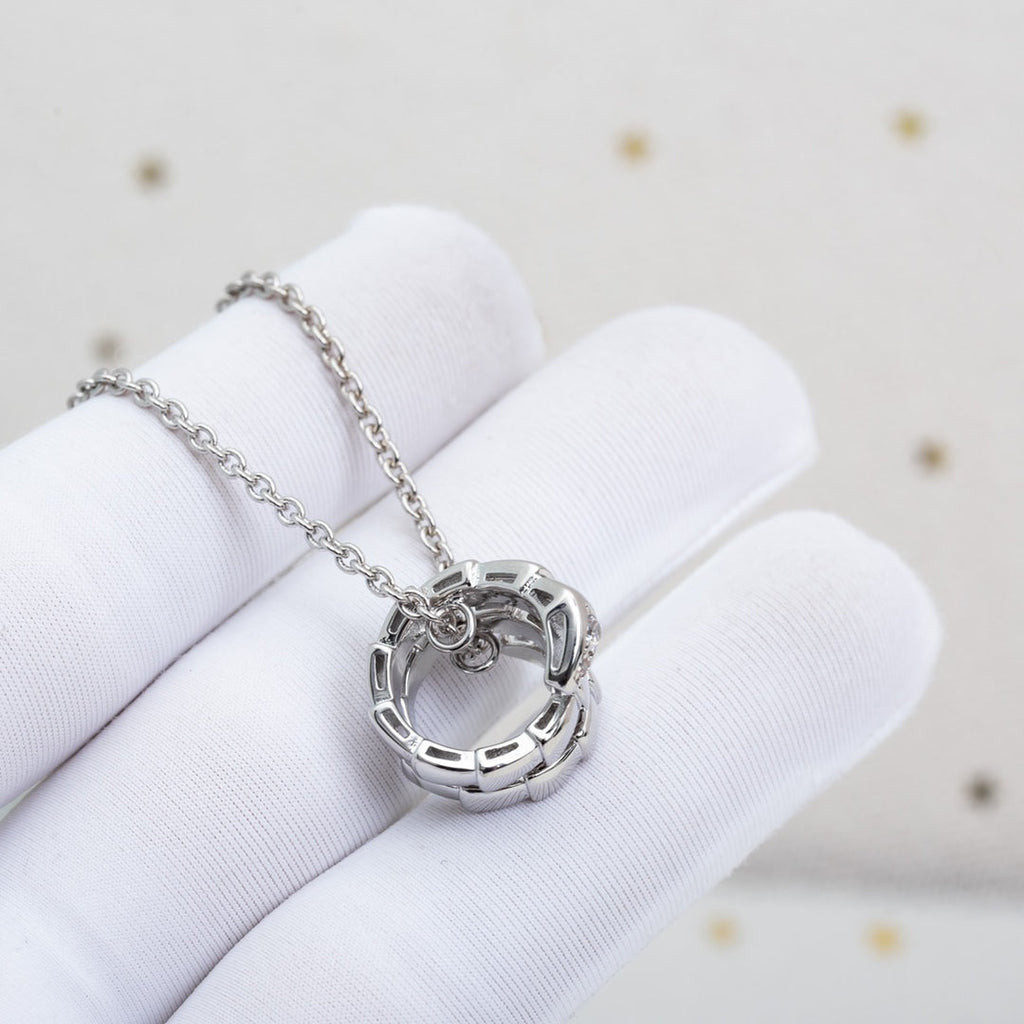 BVLGARI SERPENTI SILVER NECKLACE DIAMOND