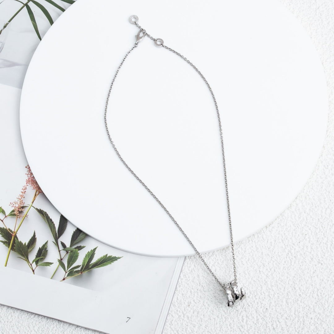 BVLGARI SERPENTI SILVER NECKLACE DIAMOND