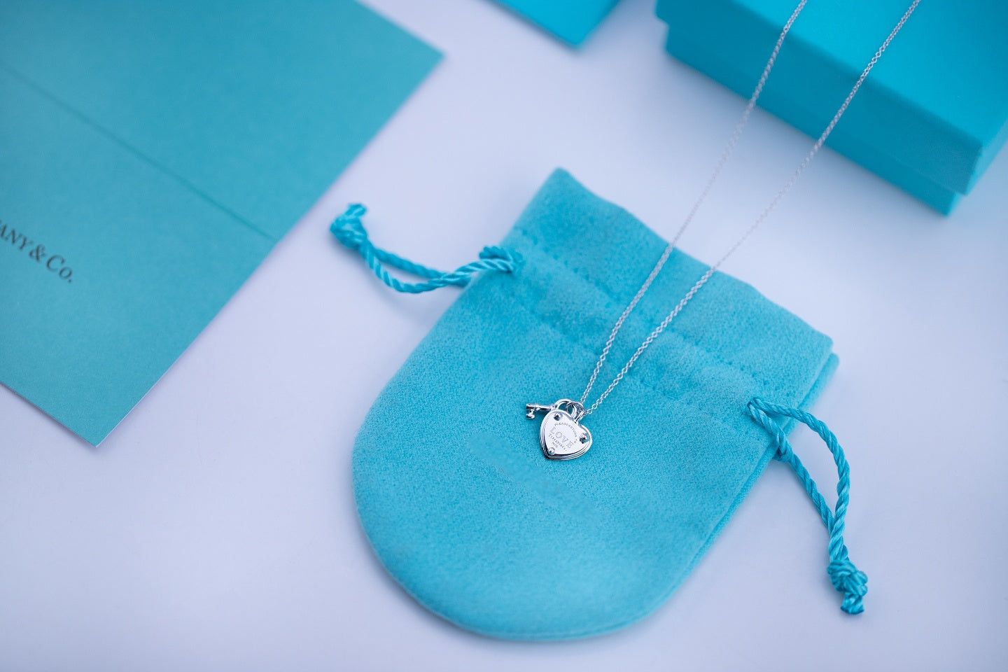 TIFFANY KEY AND HEART SILVER NECKLACE