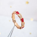 BVLGARI SERPENTI RING PINK GOLD CARNELIAN DIAMOND 3MM