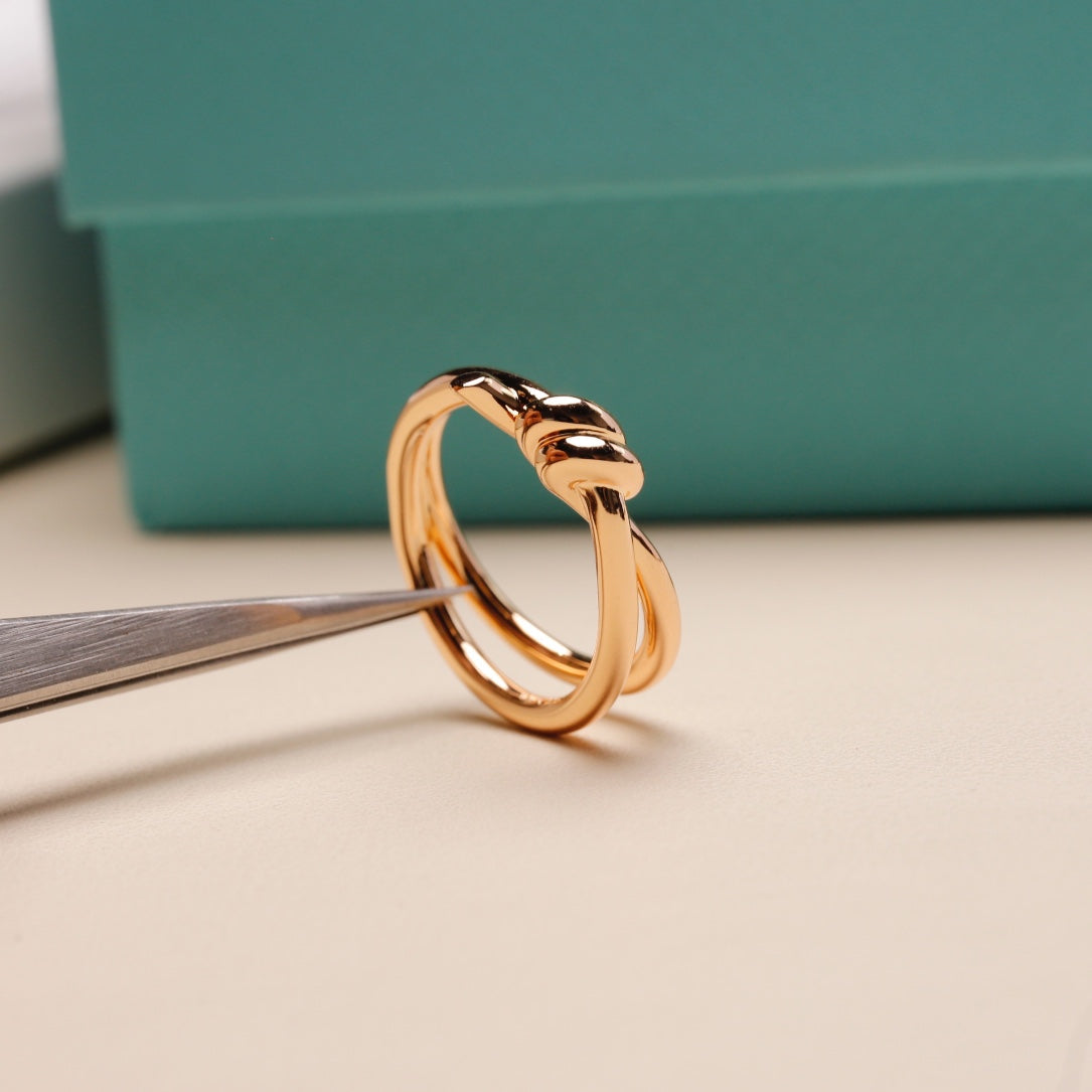 TIFFANY KNOT RING PINK GOLD