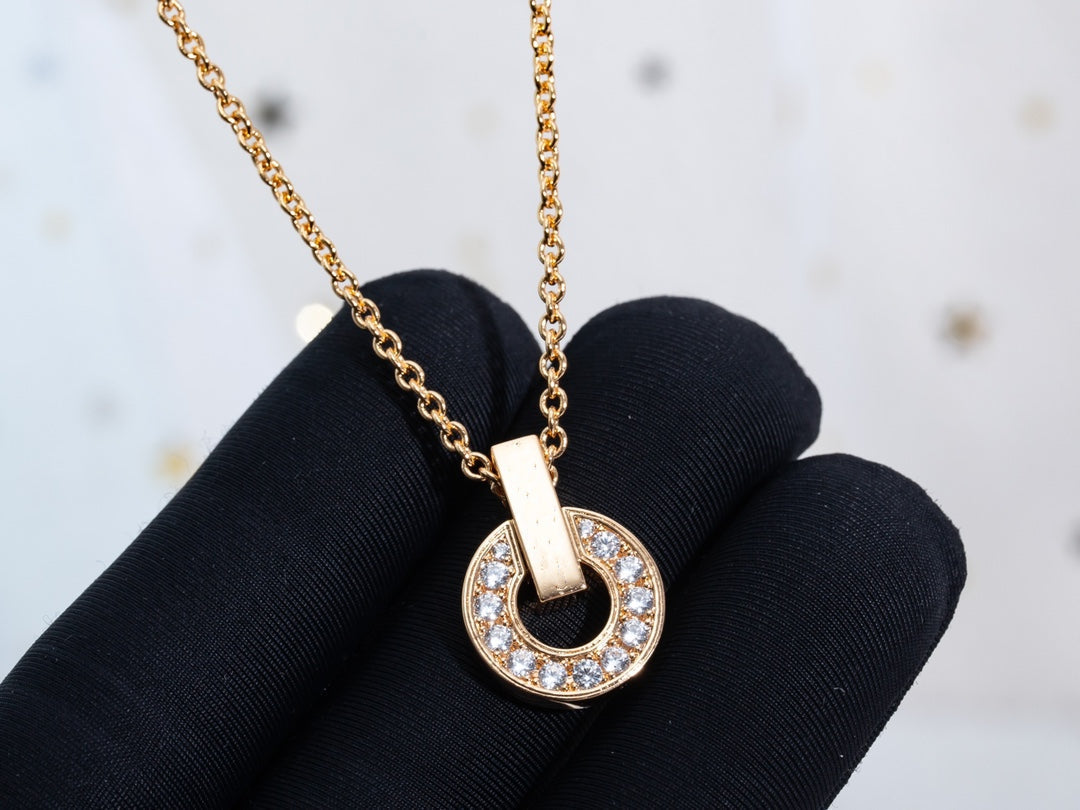 BVLGARI GARI NECKLACE PINK GOLD DIAMOND