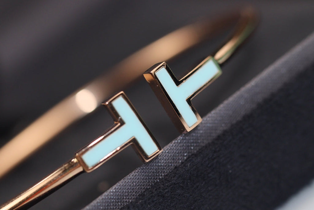 TIFFANY T BRACELET 1.8MM TURQUOISE PINK GOLD