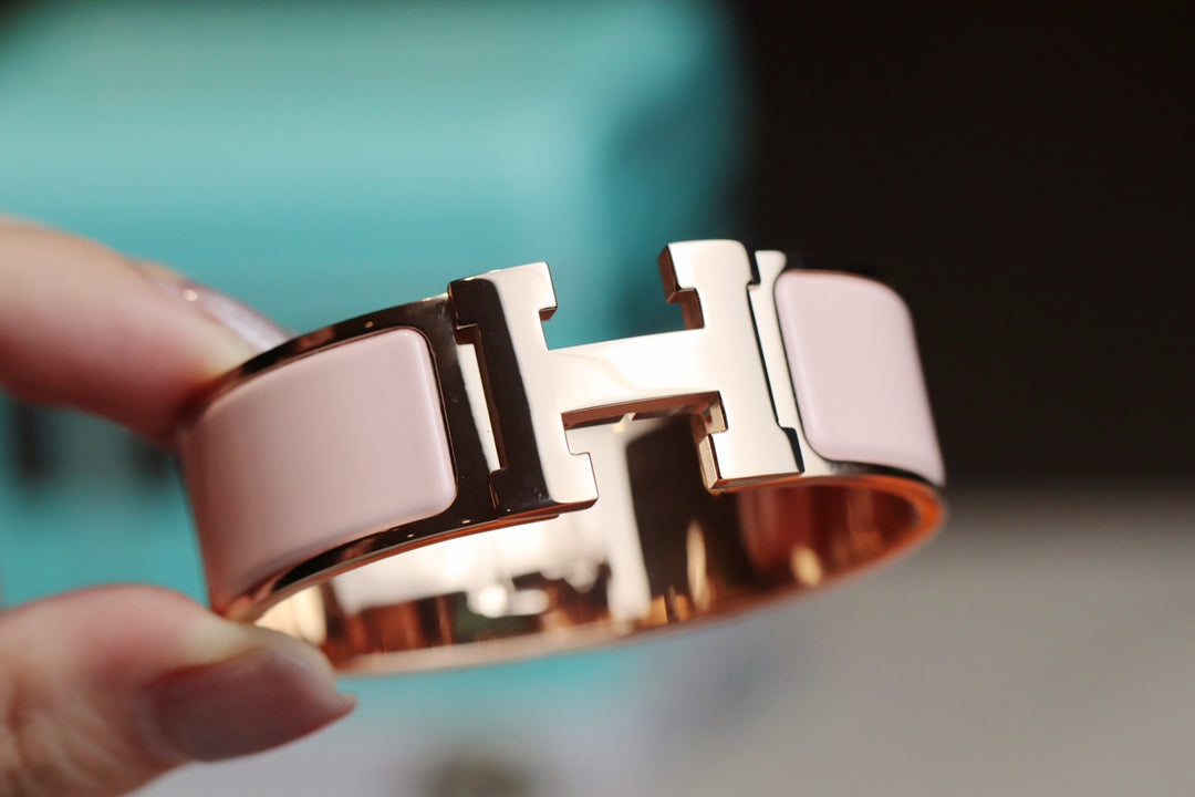 HERMES H BRACELET 18MM PINK GOLD