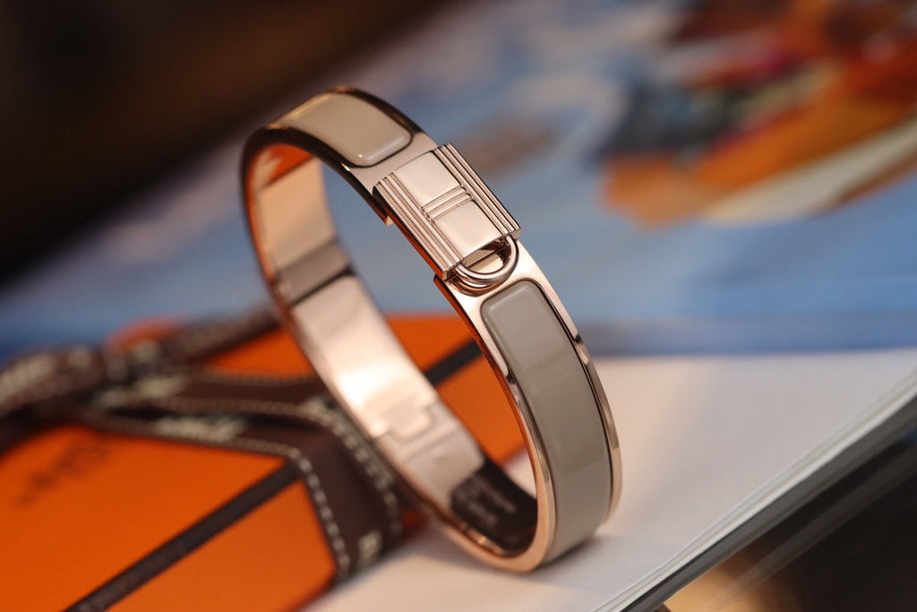 HERMES H LOCK BROWN BRACELET 12MM