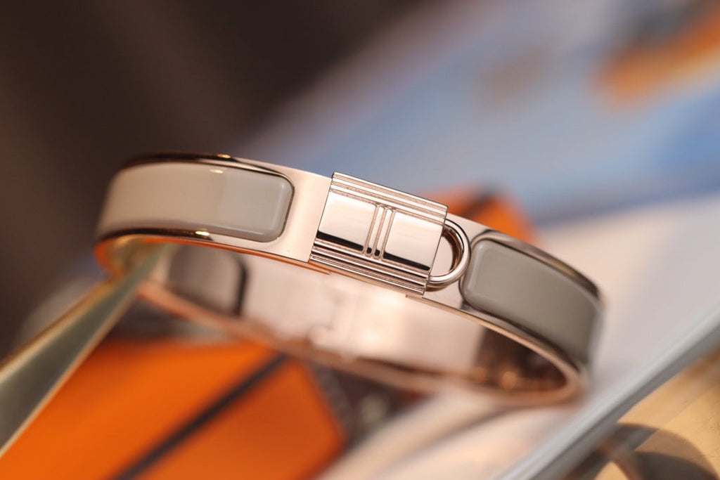 HERMES H LOCK BROWN BRACELET 12MM