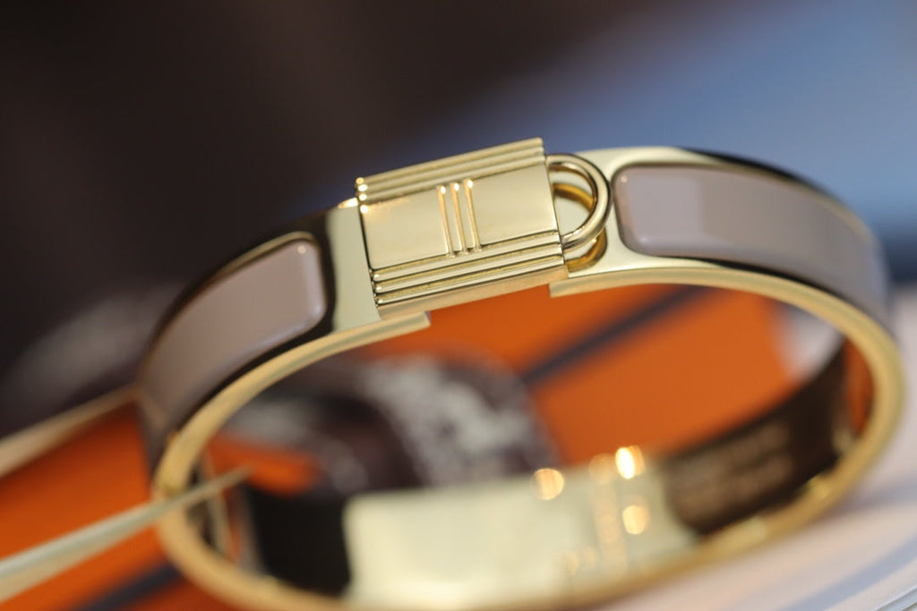 HERMES H LOCK BROWN BRACELET 12MM