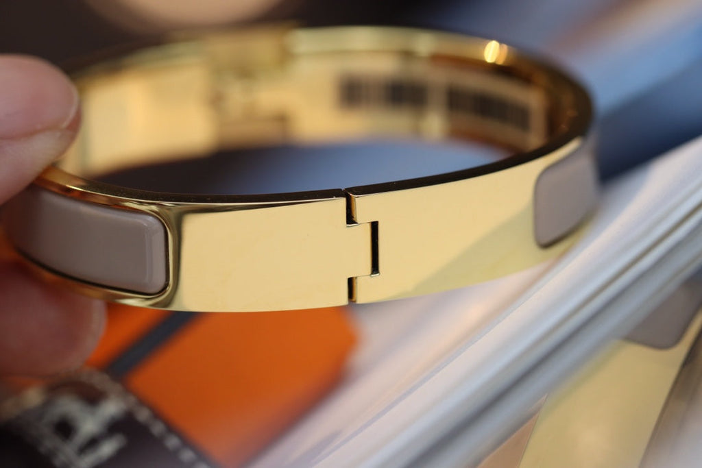 HERMES H LOCK BROWN BRACELET 12MM