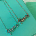 TIFFANY PEACE TEXT PEDANT NECKLACE
