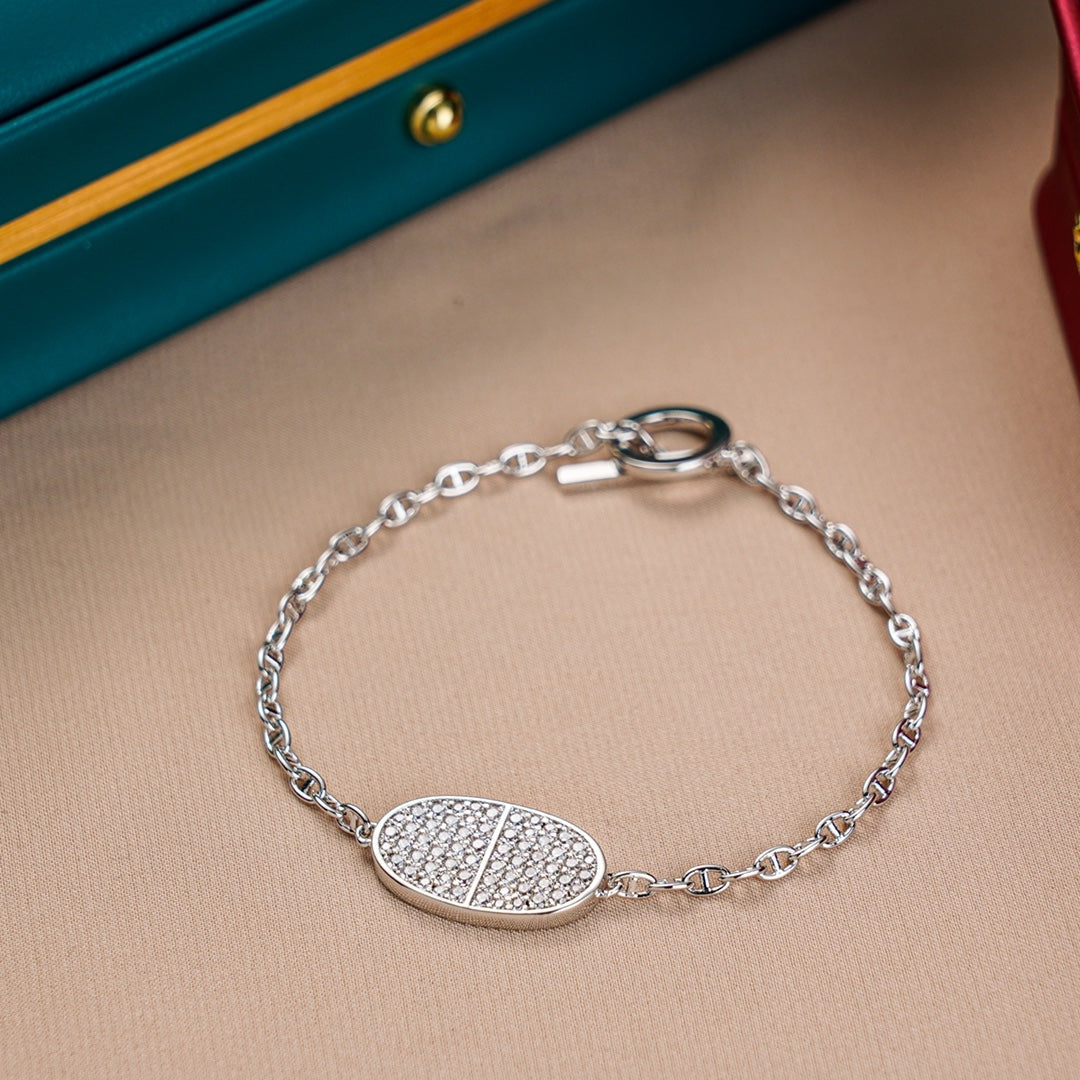 HERMES CHAINE VERSO DIAMOND BRACELET