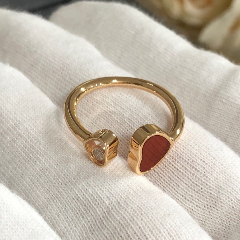 CHOPARD HAPPY HEART PINK GOLD RING