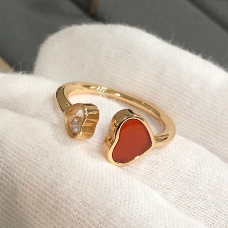 CHOPARD HAPPY HEART PINK GOLD RING