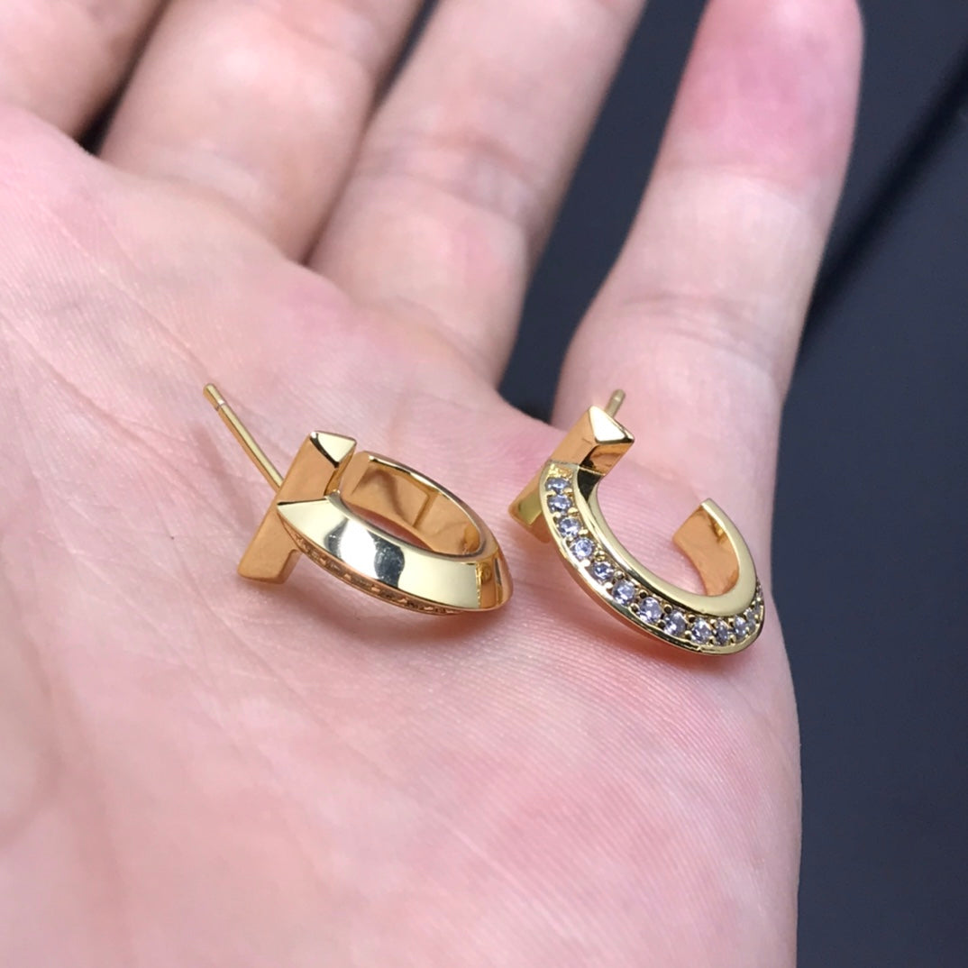 TIFFANY T HOOP DIAMOND EARRINGS